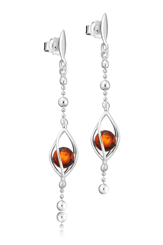 biżuteria packshoty kolczyki z bursztynem