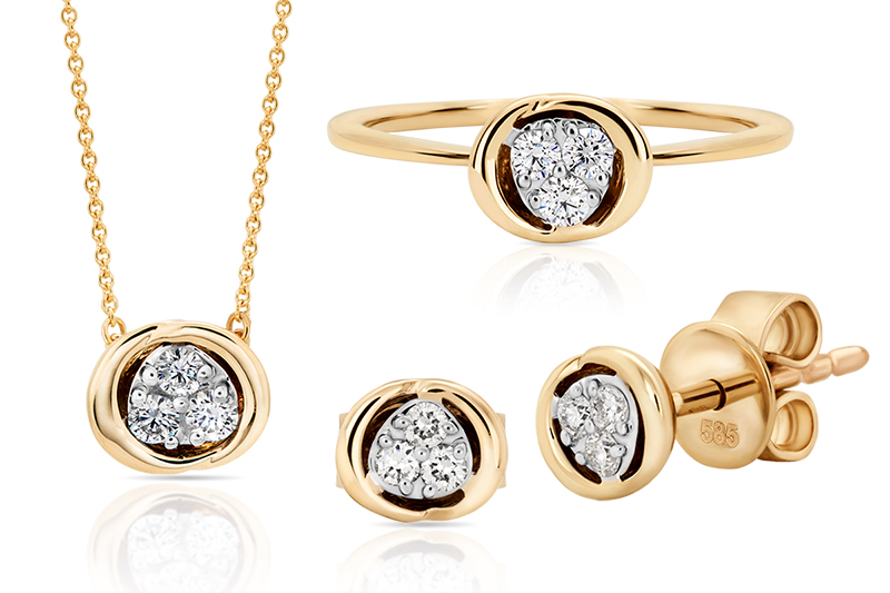 fotografia biżuterii złotej z brylantami