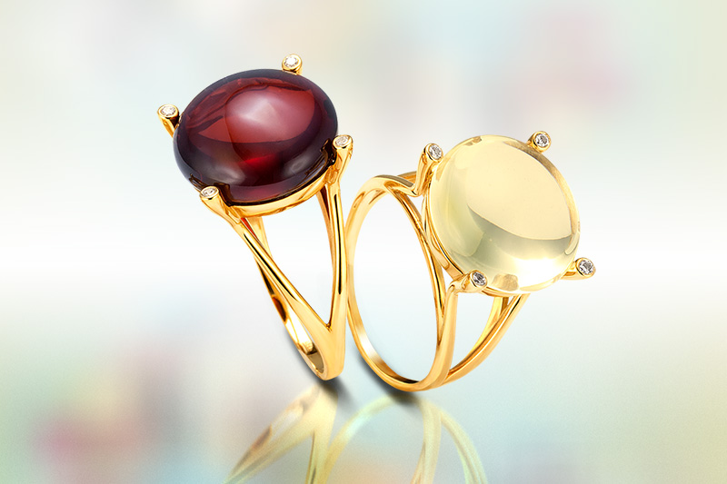 fotografia biżuterii pierścionki z bursztynem
